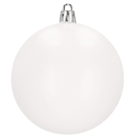 Set globuri de Craciun, 20 bucati, 8cm, alb mat [3]