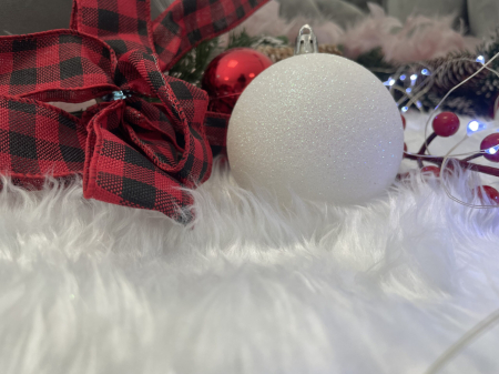 Set globuri de Craciun, 20 bucati, 8cm, alb perlat [14]