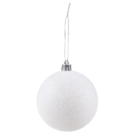 Set globuri de Craciun, 20 bucati, 8cm, alb perlat [2]