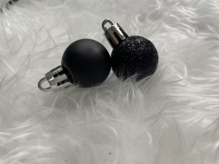 Set globuri de Craciun, 25 bucati, 3 modele, 2,5cm si 4cm, negru [19]