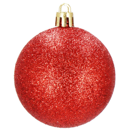 Set globuri de Craciun, 30 bucati, 3 modele, 3cm, rosu [2]