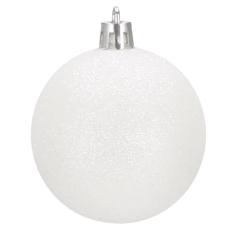 Set globuri de Craciun, 30 bucati, 3 modele, 4/5/6cm, alb [5]