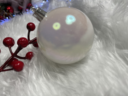 Set globuri de Craciun, 30 bucati, 3 modele, 4/5/6cm, alb [15]