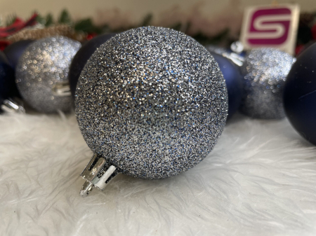 Set globuri de Craciun, 30 bucati, 3 modele, 4/5/6cm, albastru inchis [10]