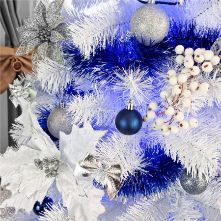 Set globuri de Craciun, 30 bucati, 3 modele, 4/5/6cm, argintiu [10]