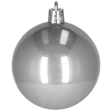 Set globuri de Craciun, 30 bucati, 3 modele, 4/5/6cm, gri argintiu [4]