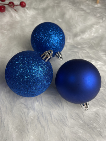 Set globuri de Craciun, 30 bucati, 3 modele, 6cm, albastru [19]