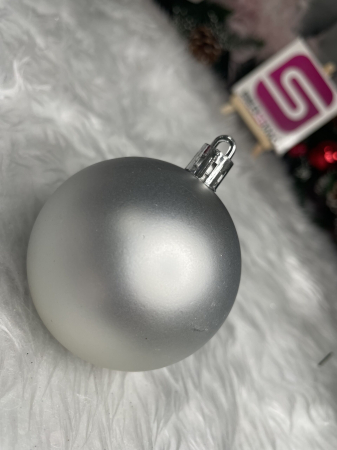 Set globuri de Craciun, 30 bucati, 3 modele, 6cm, argintiu [15]