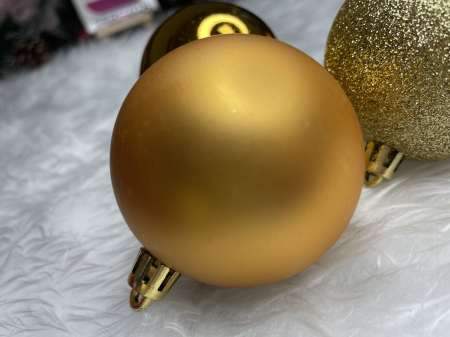 Set globuri de Craciun, 30 bucati, 3 modele, 6cm, auriu [20]