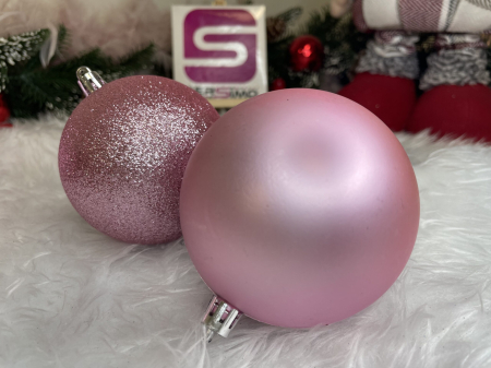 Set globuri de Craciun, 30 bucati, 6 modele, 8cm, roz [20]