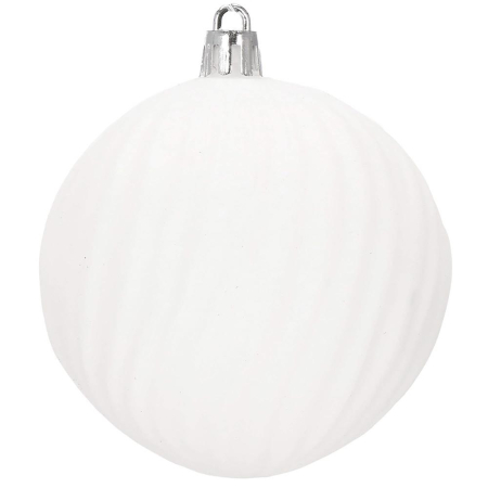 Set globuri de Craciun, 30 bucati, 8cm, 6 modele, alb [2]