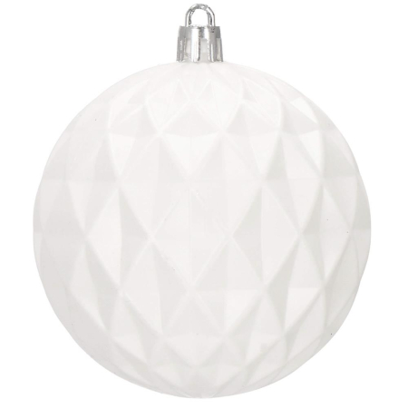 Set globuri de Craciun, 30 bucati, 8cm, 6 modele, alb [5]