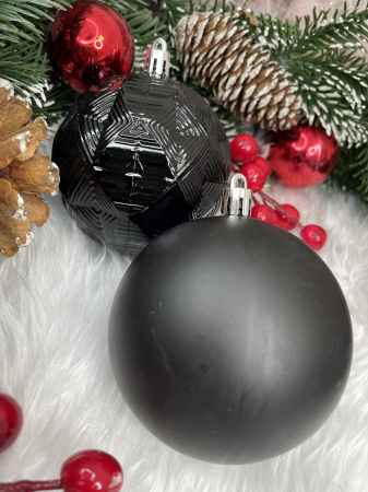 Set globuri de Craciun, 30 bucati, 8cm, 6 modele, negru [22]