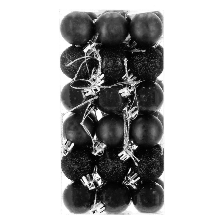 Set globuri de Craciun, 36 bucati, 3 modele, 3cm, negru [3]