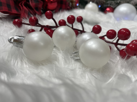 Set globuri de Craciun, 37 bucati, 3-8cm, alb perla [12]