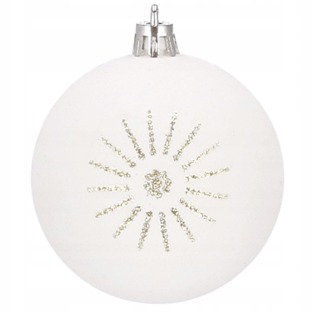 Set globuri de Craciun cu modele de sarbatori, 30 bucati, 5cm, alb auriu [1]