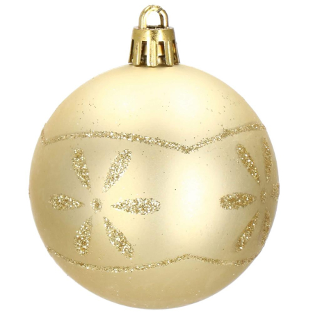 Set globuri de Craciun cu modele de sarbatori, 30 bucati, 6cm, roz si auriu [2]