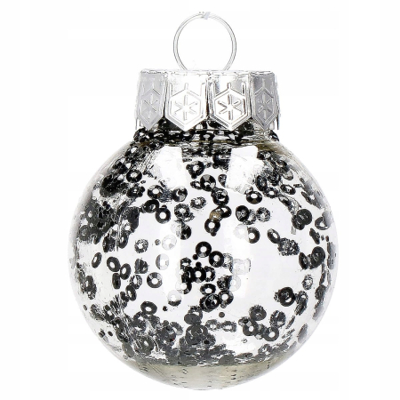 Set globuri de Craciun Inedit, 24 bucati, 5cm, transparente cu interior negru [5]