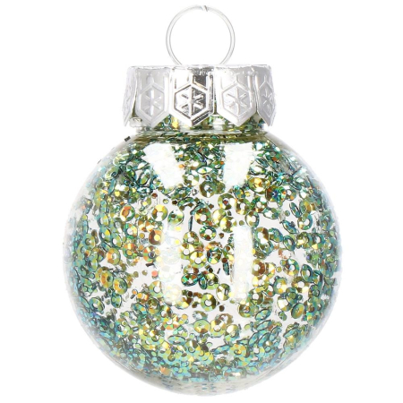 Set globuri de Craciun Inedit, 24 bucati, 5cm, transparente si verde [2]