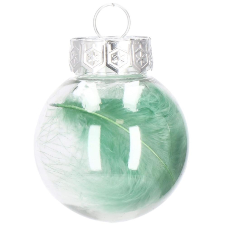 Set globuri de Craciun Inedit, 24 bucati, 5cm, transparente si verde [3]