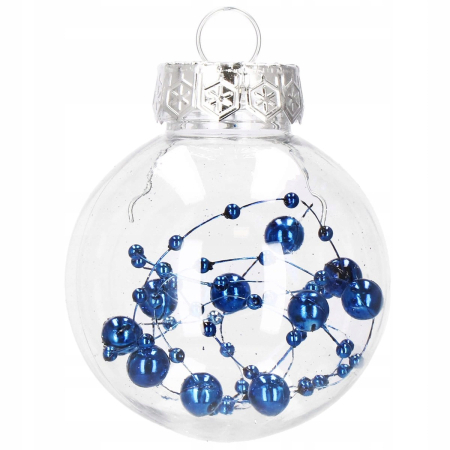 Set globuri de Craciun Inedit, 30 bucati, 6cm, transparente si albastru [3]