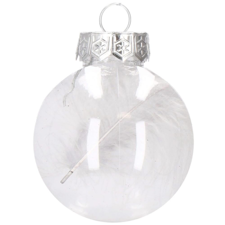 Set globuri de Craciun Inedit, 30 bucati, 6cm, transparente si argintiu [7]
