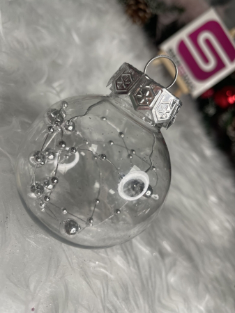 Set globuri de Craciun Inedit, 30 bucati, 6cm, transparente si argintiu [14]