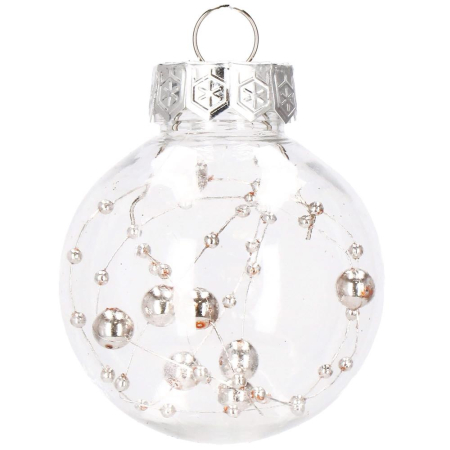 Set globuri de Craciun Inedit, 30 bucati, 6cm, transparente si auriu [7]