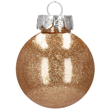 Set globuri de Craciun Inedit, 30 bucati, 6cm, transparente si auriu [3]