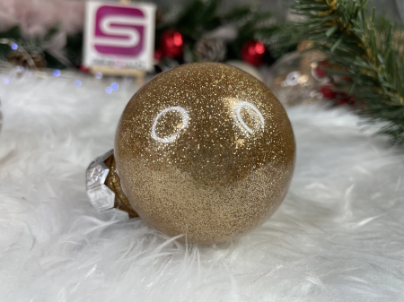 Set globuri de Craciun Inedit, 30 bucati, 6cm, transparente si auriu [26]