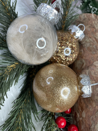 Set globuri de Craciun Inedit, 30 bucati, 6cm, transparente si auriu [14]