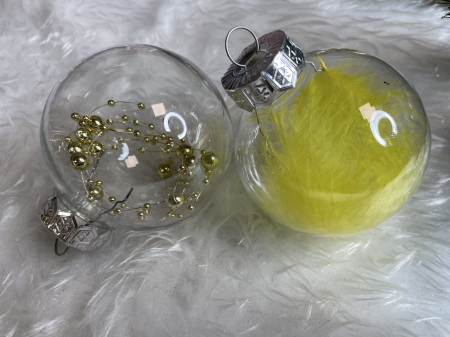 Set globuri de Craciun Inedit, 30 bucati, 7cm, transparente si auriu [27]