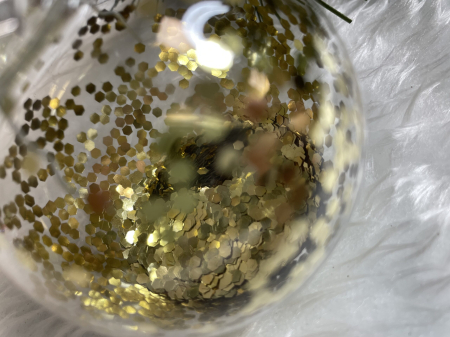 Set globuri de Craciun Inedit, 30 bucati, 7cm, transparente si auriu [24]