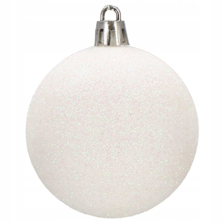 Set globuri si decoratiuni de Craciun, 100 piese, diverse dimensiuni cu stea, alb [8]