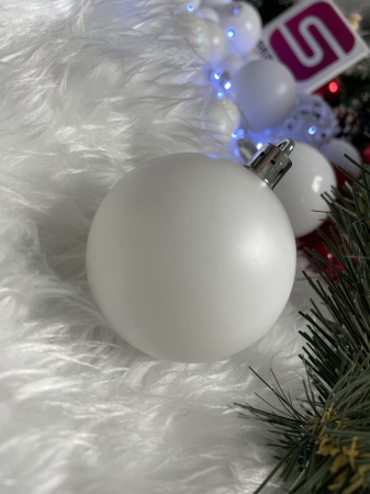 Set globuri si decoratiuni de Craciun, 100 piese, diverse dimensiuni cu stea, alb [20]