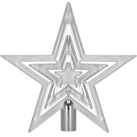 Set globuri si decoratiuni de Craciun, 100 piese, diverse dimensiuni cu stea, argintiu [3]