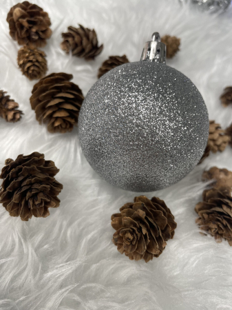 Set globuri si decoratiuni de Craciun, 102 piese, diverse dimensiuni, argintiu [16]