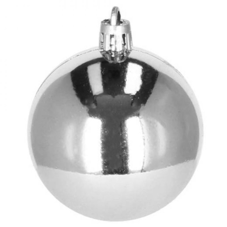 Set globuri si decoratiuni de Craciun, 51 piese, diverse dimensiuni, argintiu [6]
