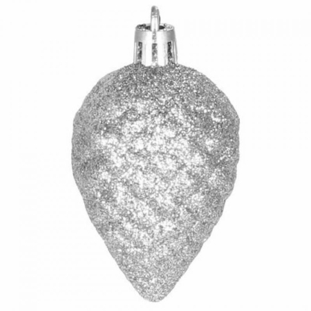 Set globuri si decoratiuni de Craciun, 51 piese, diverse dimensiuni, argintiu [4]