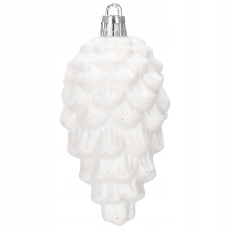 Set globuri si decoratiuni de Craciun, 72 piese, diverse dimensiuni, alb [6]