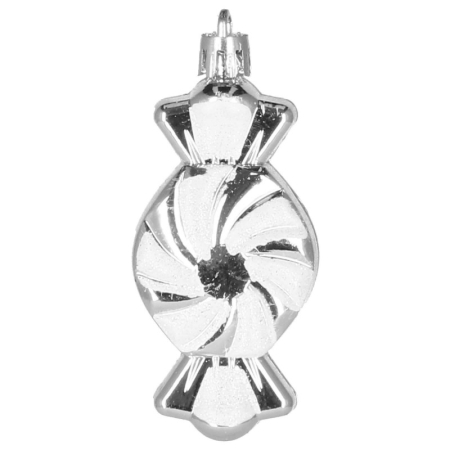 Set globuri si decoratiuni de Craciun, 77 piese, diverse dimensiuni, argintiu [9]