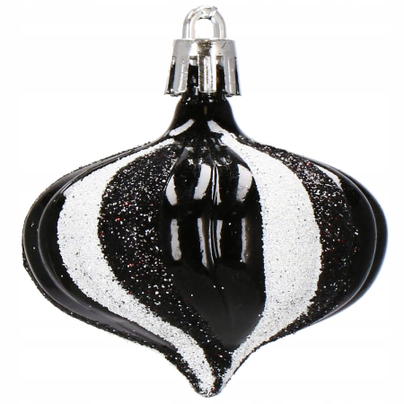 Set globuri si decoratiuni de Craciun, 77 piese, diverse dimensiuni, negru [6]