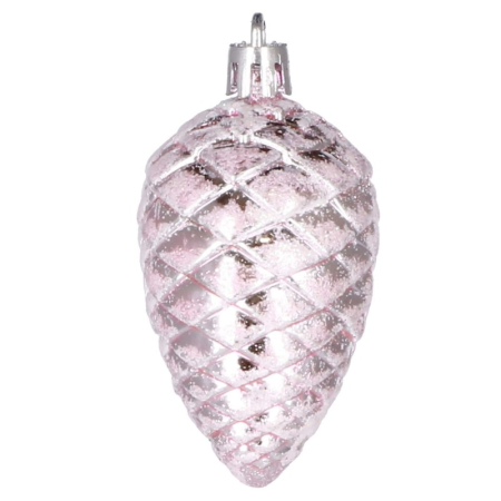 Set globuri si decoratiuni de Craciun, 77 piese, diverse dimensiuni, roz [7]