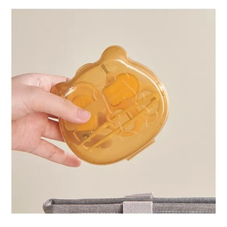 Set Ingrijire Unghii pentru Bebelusi, , Cutie de Depozitare in Forma de Ursulet, 10 x 9.5 cm, Galben [7]