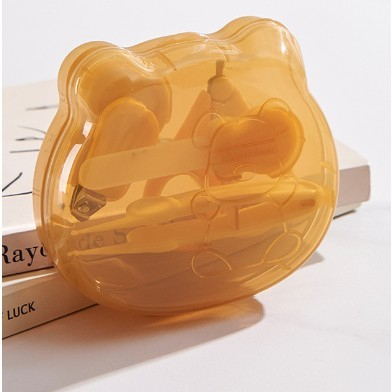 Set Ingrijire Unghii pentru Bebelusi, , Cutie de Depozitare in Forma de Ursulet, 10 x 9.5 cm, Galben [11]