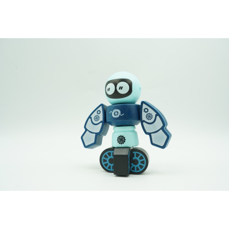 Set inteligent de blocuri magnetice pentru copii, 7 piese, cutie depozitare, robotel, albastru [11]