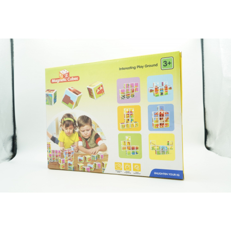 Set inteligent de cuburi magnetice pentru copii, 10 piese, cutie depozitare, puzzle parc de distractii, +3 ani, multicolor [1]