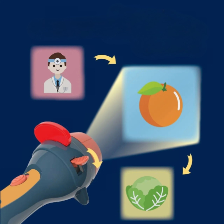 Set Jucarie Educativa, , Proiector Tip Lanterna Pentru Copii, 6 Teme, 48 de Imagini, Cutie Depozitare, +3 ani, Albastru [5]