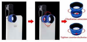 Set Lentile Profesionale 3in1 pentru Telefon sau Tableta 180 Fisheye, 10X Macro Lens, 0.65X Wide Angle Lentila Foto Video Lentile Foto Video Lentile pentru telefon Fisheye [9]