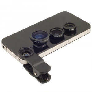 Set Lentile Profesionale 3in1 pentru Telefon sau Tableta 180 Fisheye, 10X Macro Lens, 0.65X Wide Angle Lentila Foto Video Lentile Foto Video Lentile pentru telefon Fisheye [15]